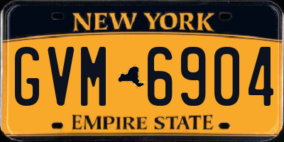 NY license plate GVM6904