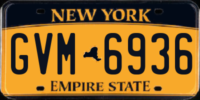 NY license plate GVM6936