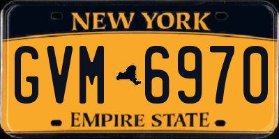 NY license plate GVM6970