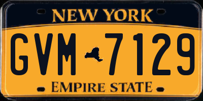 NY license plate GVM7129