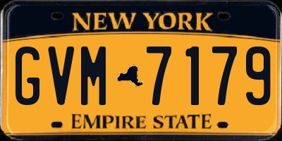 NY license plate GVM7179