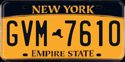 NY license plate GVM7610