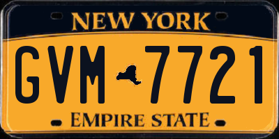 NY license plate GVM7721