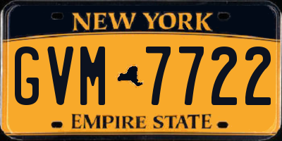 NY license plate GVM7722