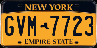 NY license plate GVM7723