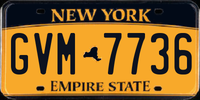 NY license plate GVM7736