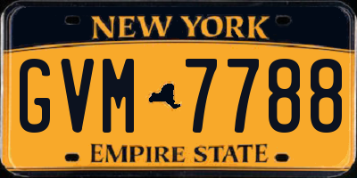 NY license plate GVM7788