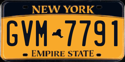 NY license plate GVM7791
