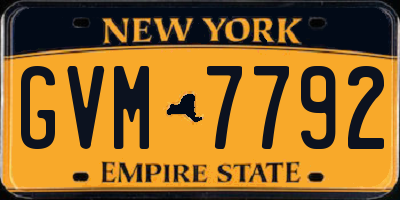 NY license plate GVM7792