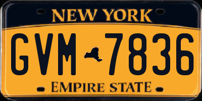 NY license plate GVM7836