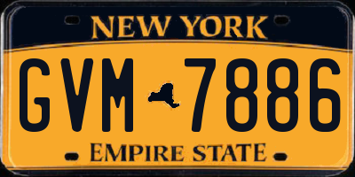 NY license plate GVM7886