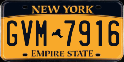 NY license plate GVM7916