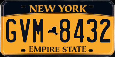 NY license plate GVM8432