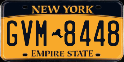 NY license plate GVM8448