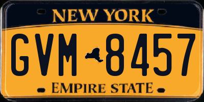 NY license plate GVM8457