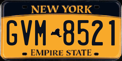 NY license plate GVM8521