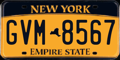 NY license plate GVM8567