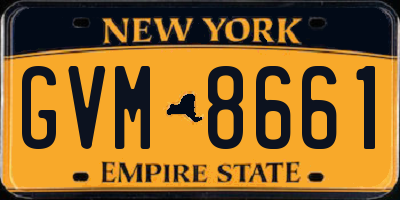 NY license plate GVM8661