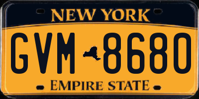 NY license plate GVM8680