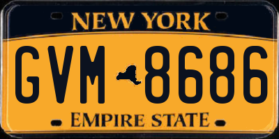 NY license plate GVM8686