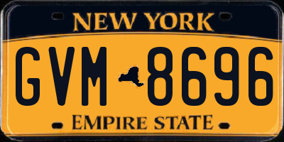 NY license plate GVM8696