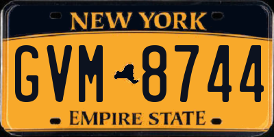 NY license plate GVM8744