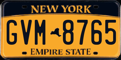 NY license plate GVM8765