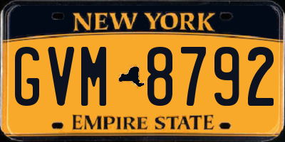 NY license plate GVM8792