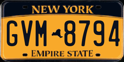 NY license plate GVM8794