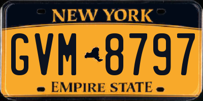 NY license plate GVM8797