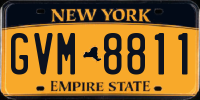 NY license plate GVM8811