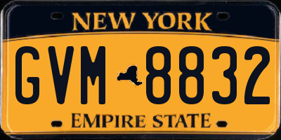NY license plate GVM8832