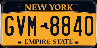 NY license plate GVM8840