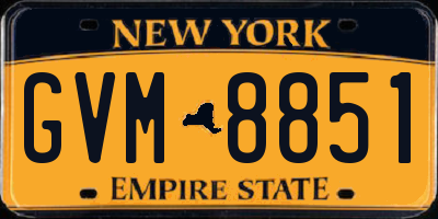 NY license plate GVM8851