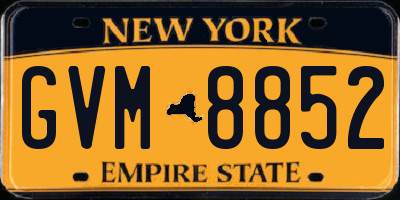 NY license plate GVM8852