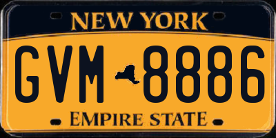 NY license plate GVM8886