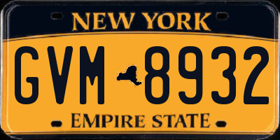 NY license plate GVM8932
