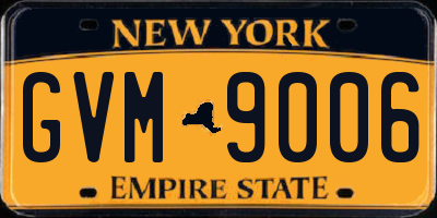 NY license plate GVM9006