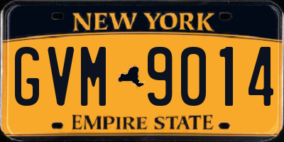 NY license plate GVM9014