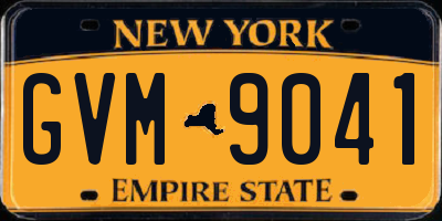 NY license plate GVM9041