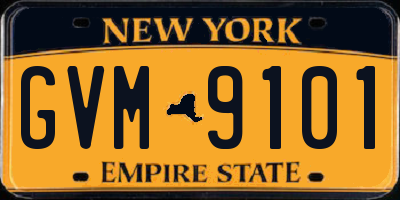 NY license plate GVM9101