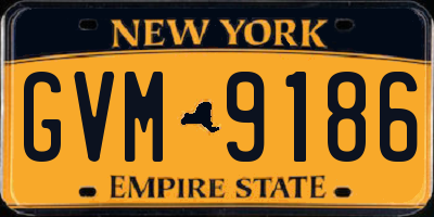 NY license plate GVM9186