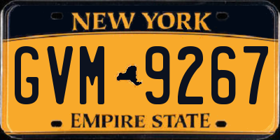 NY license plate GVM9267