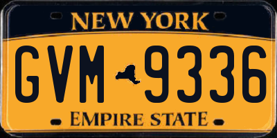 NY license plate GVM9336