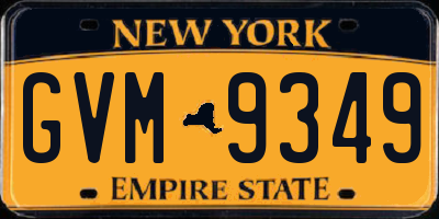 NY license plate GVM9349