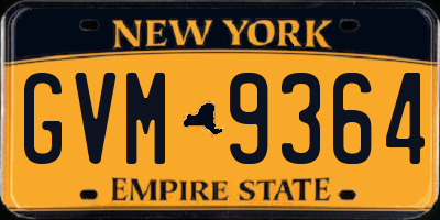 NY license plate GVM9364