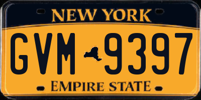 NY license plate GVM9397