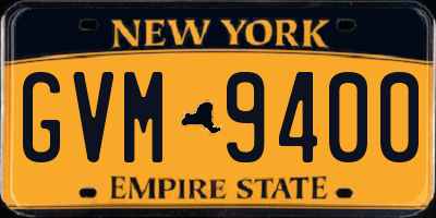 NY license plate GVM9400