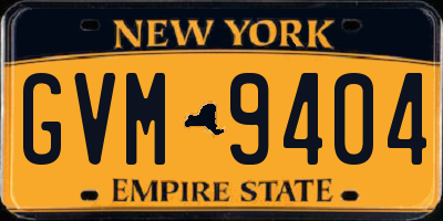 NY license plate GVM9404