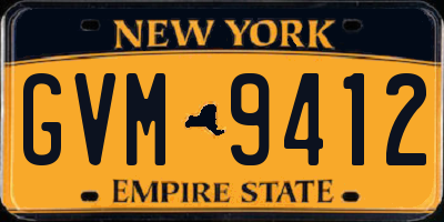 NY license plate GVM9412